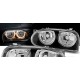 Φανάρια εμπρός angel eyes για Vw Golf 3 R32 design - μαύρα , χωρίς λάμπες (Η7) - σετ 2τμχ.