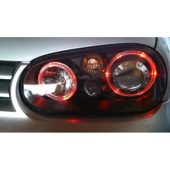 Φανάρια εμπρός angel eyes για Audi A4 (1995-1998) - chrome , χωρίς λάμπες (Η7) - σετ 2τμχ.