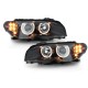 Φανάρια εμπρός angel eyes για BMW E46 coupe με led φλας (2003-2006) , χωρίς λάμπες (Η7) - σετ 2τμχ.