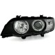 Φανάρια εμπρός angel eyes για BMW X5 E53 (1999-2003) - μαύρα , χωρίς λάμπες (Η7) - σετ 2τμχ.