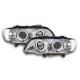 Φανάρια εμπρός angel eyes για BMW X5 (1999-2003) - chrome , με λάμπες (Η1) - σετ 2τμχ.