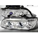 Φανάρια εμπρός angel eyes για BMW X5 E53 (1999-2003) - chrome , με λάμπες (Η1) - σετ 2τμχ.