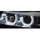 Φανάρια εμπρός 3D angel eyes για BMW X5 (1999-2003) - μαύρα , χωρίς λάμπες (Η7) - σετ 2τμχ.