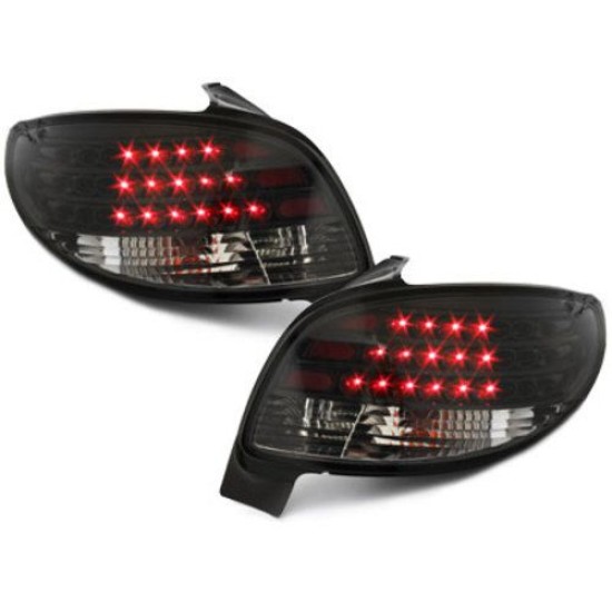 Πίσω φανάρια led για Peugeot 206 - black - σετ 2τμχ.