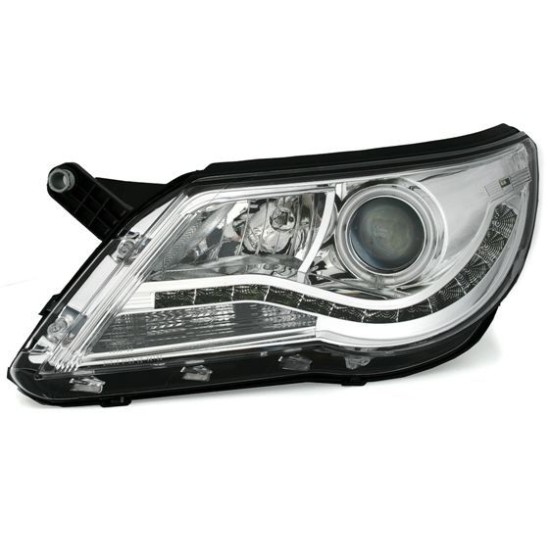 Φανάρια εμπρός led/angel eyes για Vw Tiguan (2007-2011) , με λάμπες (Η1) - σετ 2τμχ.