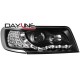 Φανάρια εμπρός led για Audi 100 C4 (1990-1994) - μαύρα , με λάμπες (Η1) - σετ 2τμχ.