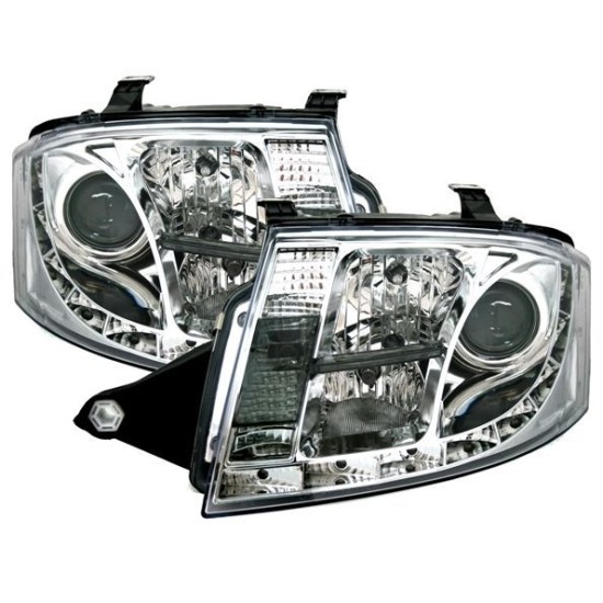 Φανάρια εμπρός led για Auti TT (1998-2005) - chrome , με λάμπες (Η1) - σετ 2τμχ.