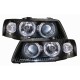 Φανάρια εμπρός angel eyes για Audi A3 (2003-2008) - μαύρα , χωρίς λάμπες (Η7) - σετ 2τμχ.