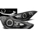 Φανάρια εμπρός led angel eyes για Hyundai Elantra (2011+) - μαύρα , με λάμπες (Η1) - σετ 2τμχ.