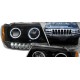 Φανάρια εμπρός led angel eyes για Jeep Grand Cherokee (1999-2005) - μαύρα , χωρίς λάμπες (Η7) - σετ 2τμχ.