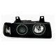 Φανάρια εμπρός angel eyes για Bmw E36 (1991-1999) 4d sedan - μαύρα , με λάμπες (Η1) - σετ 2τμχ.