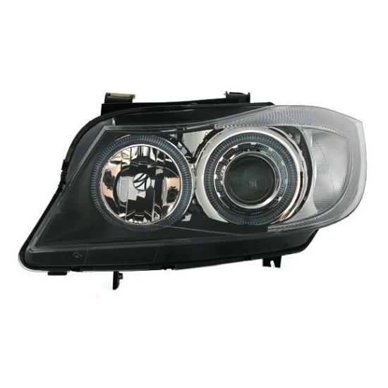 Φανάρια εμπρός angel eyes για BMW E90(2005-2009) - black , χωρίς λάμπες (Η7) - σετ 2τμχ.