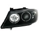 Φανάρια εμπρός angel eyes για BMW E90(2005-2009) - μαύρα , με λάμπες (Η1) - σετ 2τμχ.