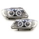 Φανάρια εμπρός led angel eyes για BMW E90(2005-2008) - μαύρο , με λάμπες (Η1) - σετ 2τμχ.