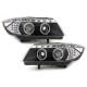 Φανάρια εμπρός led angel eyes για BMW E90(2005-2008) - black , με λάμπες (Η1) - σετ 2τμχ.