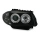 Φανάρια εμπρός angel eyes για BMW E87/Ε81 (2004-2011) - black , με λάμπες (Η1) - σετ 2τμχ.