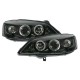 Φανάρια εμπρός led angel eyes για Opel Astra G (1998-2004) - μαύρα , με λάμπες (Η1) - σετ 2τμχ.