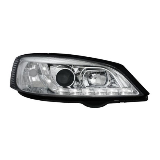 Φανάρια εμπρός led για Opel Astra G (1998-2004) - χρωμίου , με λάμπες (Η1) - σετ 2τμχ.