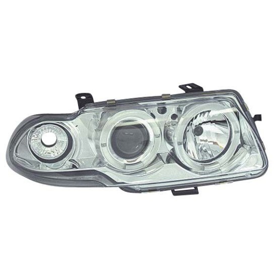 Φανάρια εμπρός angel eyes για Opel Astra F (1991-1999) - chrome , με λάμπες (Η1) - σετ 2τμχ.