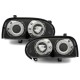 Φανάρια εμπρός angel eyes για Vw Golf ΙΙΙ - black , με λάμπες (Η1) - σετ 2τμχ.