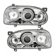 Φανάρια εμπρός angel eyes για Vw Golf ΙΙΙ - chrome , χωρίς λάμπες (Η7) - σετ 2τμχ.