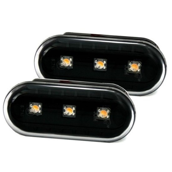 Led φλας φτερού για Vw / Ford / Seat - μαύρα - σετ 2τμχ.