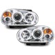 Φανάρια εμπρός angel eyes για Vw Golf IV - chrome , με λάμπες (Η1) - σετ 2τμχ.