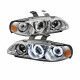 Φανάρια εμπρός angel eyes για Honda Civic sedan (1992-1995) - chrome , με λάμπες (Η1) - σετ 2τμχ.