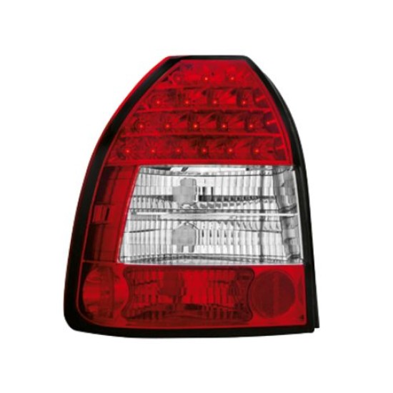 Πίσω φανάρια led για Honda Civic 3D (1996-2001) - κόκκινα / chrome - σετ 2τμχ.