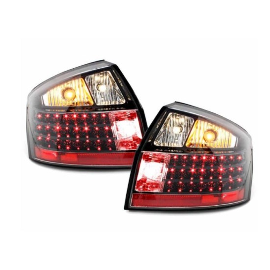 Πίσω φανάρια led για Audi A4 sedan (4d)  (2001-2004) - μαύρα - σετ 2τμχ.