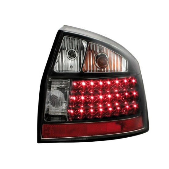 Πίσω φανάρια led για Audi A4 sedan (4d)  (2001-2004) - μαύρα - σετ 2τμχ.