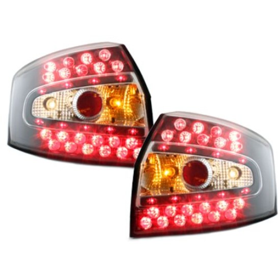 Πίσω φανάρια led συμβατά με  Audi A4 sedan (2001-2004) - μαύρα - σετ 2τμχ.