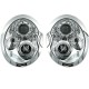 Φανάρια εμπρός angel eyes για Mini Cooper (2002-2004) - chrome , με λάμπες (Η1) - σετ 2τμχ.