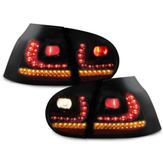 Πίσω φανάρια led για VW Golf 5 - μαύρα - σετ 2τμχ.