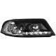 Φανάρια εμπρός led dayline για Vw Passat B5.5 (2001-2005) - μαύρα , με λάμπες (Η1) - σετ 2τμχ.