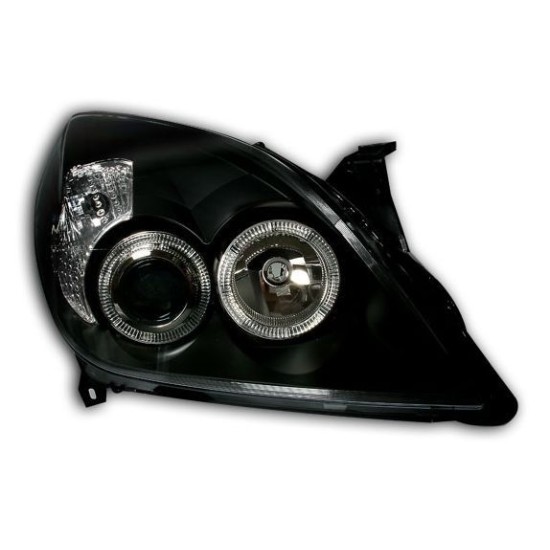 Φανάρια εμπρός angel eyes για Opel Vectra C / Signum (2005-2009) - μαύρα , χωρίς λάμπες (Η7) - σετ 2τμχ.