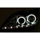 Φανάρια εμπρός led angel eyes για Ford Focus (2008-2011) - chrome , με λάμπες (Η1) - σετ 2τμχ.