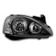 Φανάρια εμπρός angel eyes για Opel Corsa C(2001-2006) - μαύρα , χωρίς λάμπες (Η7) - σετ 2τμχ.