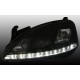 Φανάρια εμπρός led για Opel Corsa C (2001-2006) - μαύρα , με λάμπες (Η1) - σετ 2τμχ.