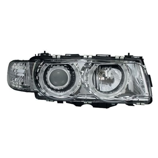 Φανάρια εμπρός angel eyes BMW E38 (1998-2001) - chrome , χωρίς λάμπες (Η7) - σετ 2τμχ.