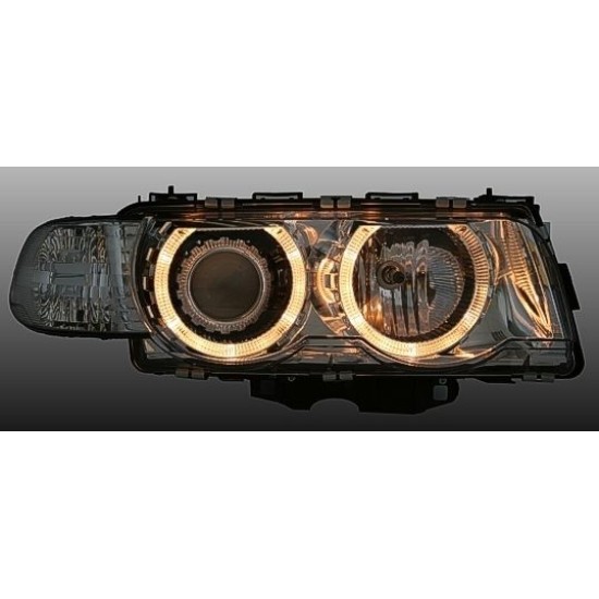 Φανάρια εμπρός angel eyes BMW E38 (1998-2001) - chrome , χωρίς λάμπες (Η7) - σετ 2τμχ.