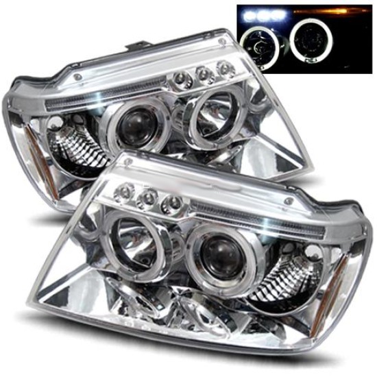 Φανάρια εμπρός led angel eyes για Jeep Grand Cherokee (1999-2005) , με λάμπες (Η1) - σετ 2τμχ.