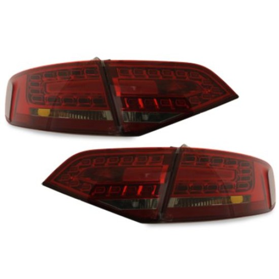 Πίσω φανάρια led για Audi A4 combi (2007+) - κόκκινα /φιμέ χρωμίου - σετ 2τμχ.