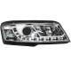 Φανάρια εμπρός led για Fiat Stilo 3 πορτο (2001-2008) - chrome , με λάμπες (Η1) - σετ 2τμχ.