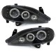 Φανάρια εμπρός angel eyes για Renault Megane (1999-2001) , μαύρα , με λάμπες (Η1) - σετ 2τμχ.