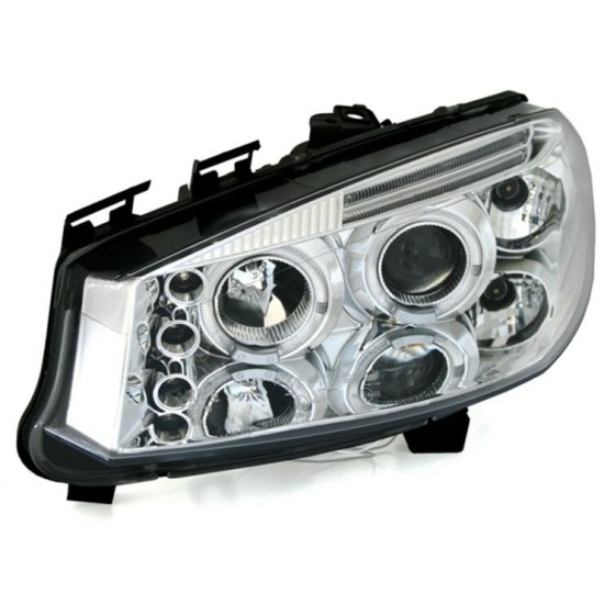 Φανάρια εμπρός angel eyes για Renault Megane (2002-2005) , με λάμπες (Η1) - σετ 2τμχ.