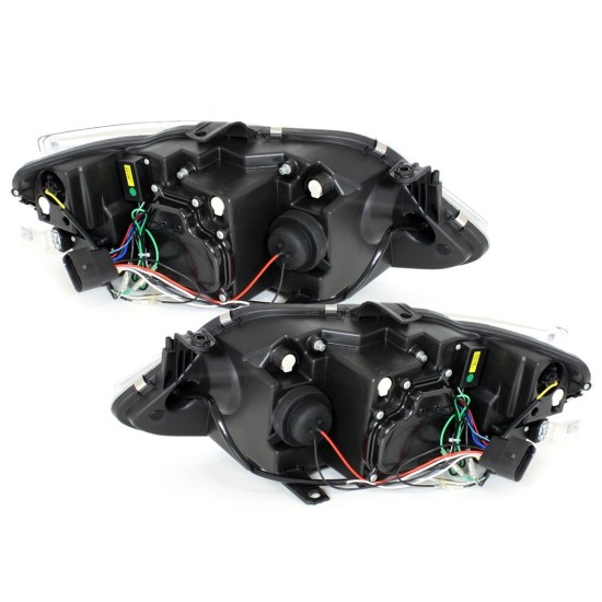 Φανάρια εμπρός led για Seat ibiza 6J (2008+) - μαύρα , με λάμπες (Η1) - σετ 2τμχ.