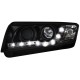 Φανάρια εμπρός led για Skoda Fabia (1999-2007) , μαύρα , με λάμπες (Η1) - σετ 2τμχ.