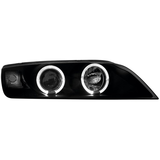 Φανάρια εμπρός angel eyes για BMW Z3 (1996-2002) - black , με λάμπες (Η1) - σετ 2τμχ.