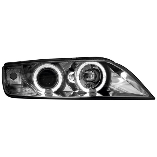 Φανάρια εμπρός angel eyes για BMW Z3 (1996-2002) - chrome , με λάμπες (Η1) - σετ 2τμχ.